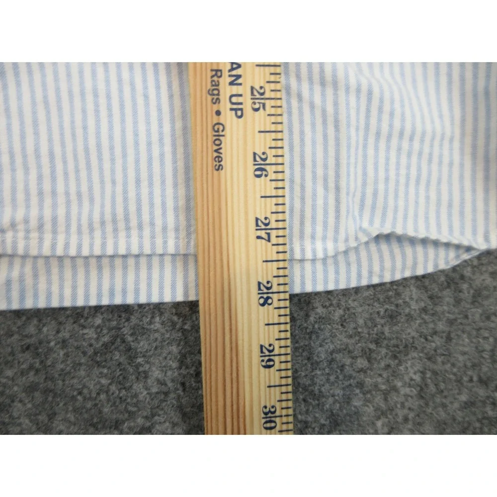 Banana Republic Shirt Mens L Blue Striped Cotton Long Sleeve Button Down Casual